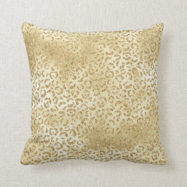 Gelbes Ombre Glitzer Leopard Zebra Kissen