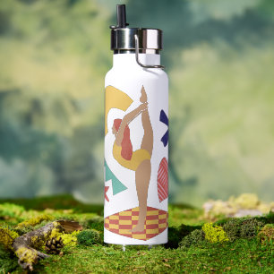 Gelbes Orange Blue Business Water Flasche