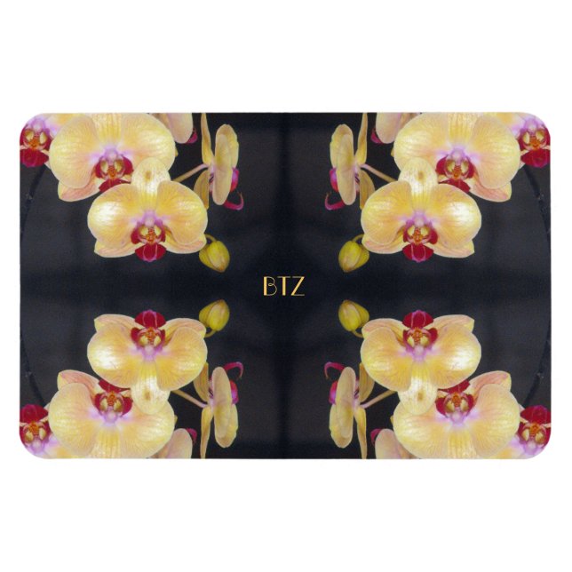 Gelbes Orchideenmuster Magnet (Horizontal)