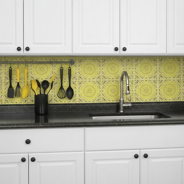 Gelbes orientalisches Design Fliese (Von Creator hochgeladen)