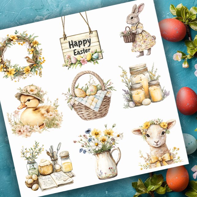 Gelbes OsterSet 1 Aufkleber (Von Creator hochgeladen)