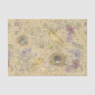 Gelbes Ostervögel-Dekopapier Seidenpapier