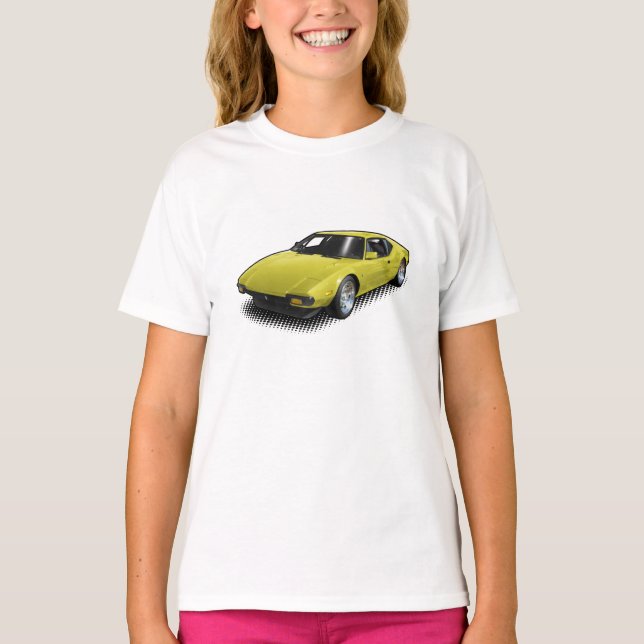 Gelbes Pantera auf weißem T - Shirt (Vorderseite)