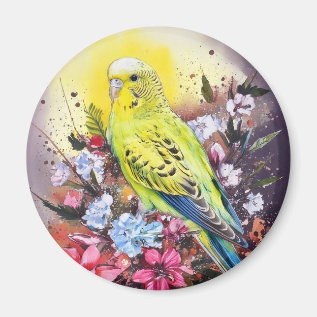 Gelbes Parakeet Magnet (Vorne)