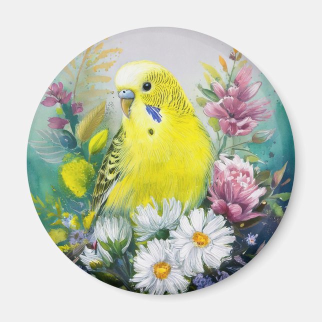 Gelbes Parakeet Magnet (Vorne)