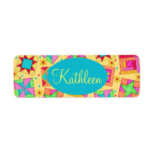 Gelbes Patchwork Personalisierte Blockkunst