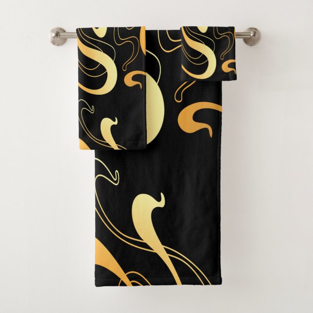 Gelbes Pattern Badetuch Set (Insitu)