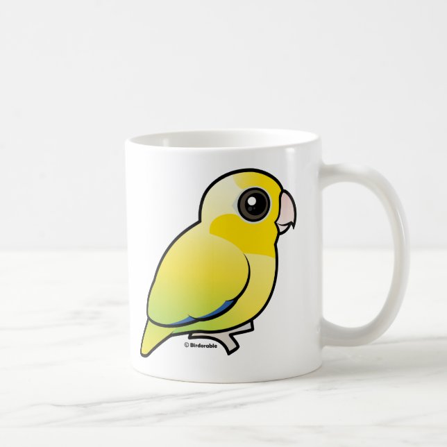 Gelbes pazifisches Parrotlet Kaffeetasse (Rechts)