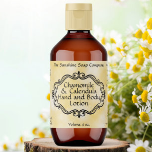 Gelbes Pergament-Vintage-Rahmen-Kosmetik-Etikett