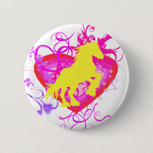 gelbes Pferd Button