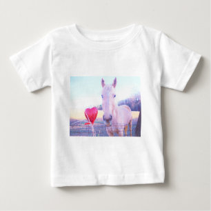 Gelbes Pferd und Rotes Herz Baby T-shirt