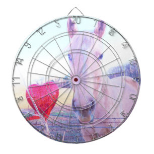 Gelbes Pferd und Rotes Herz Dartscheibe