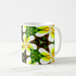 Gelbes Plumeria-Muster Kaffeetasse