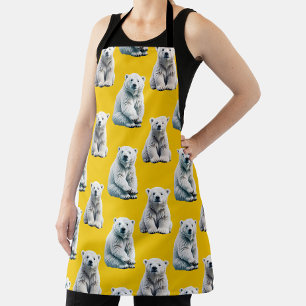 Gelbes Polarbär-Musterdesign  Schürze