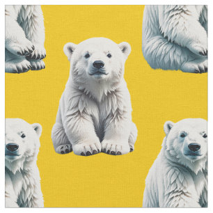 Gelbes Polarbär-Musterdesign  Stoff