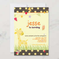 Gelbes Polka Dot Giraffe Personalisiertes Party
