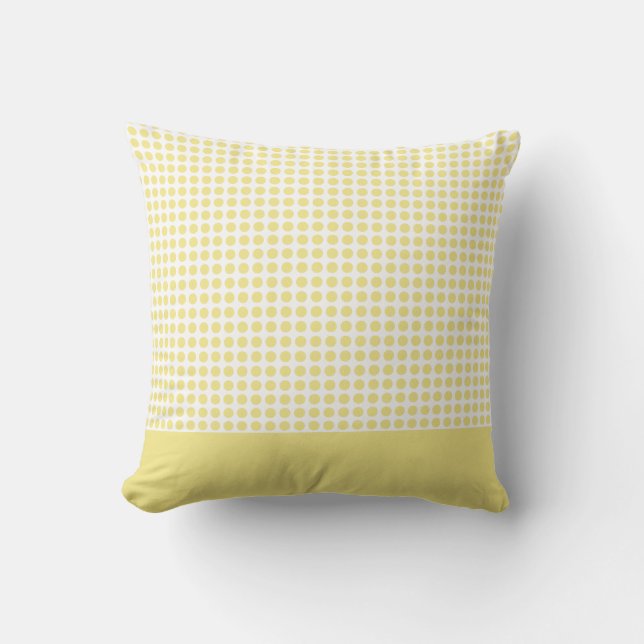Gelbes Polka Dots Muster Kissen (Vorderseite)