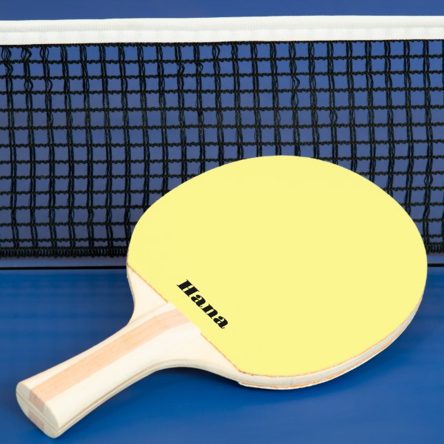 Gelbes Pong Paddel Unterschiedlicher Text, beiders Tischtennis Schläger (InSitu)