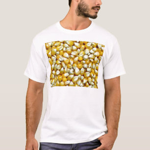 Gelbes Popcornkernmuster T-Shirt