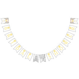 Gelbes posy Brautparty Foto bunte Fahnen Wimpelkette