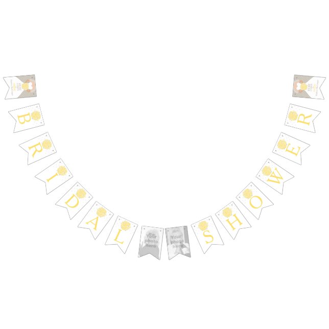 Gelbes posy Brautparty Foto bunte Fahnen Wimpelkette (Alle)