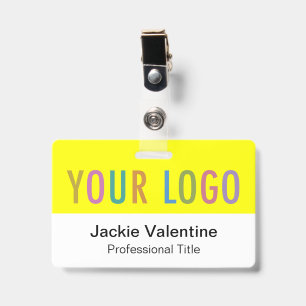Gelbes PVC-Namensschild horizontales Logo-Arbeits- Ausweis