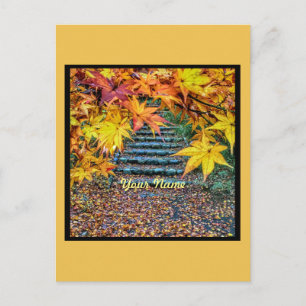 Gelbes Quadrat Foto Herbst Vorlage Herbstleasen Postkarte