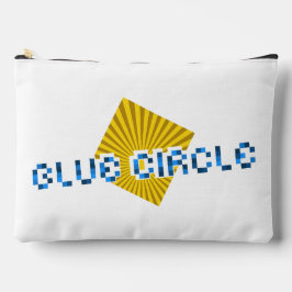 Gelbes Quadrat mit Balken und optischem Pixel-Text Zubehörtasche