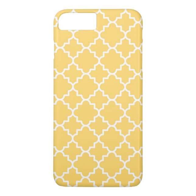 Gelbes Quatrefoil Muster Case-Mate iPhone Hülle (Rückseite)