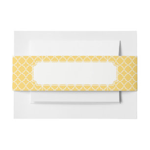 Gelbes Quatrefoil Muster Einladungsbanderole