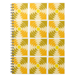 Gelbes Quiltmuster-Notebook Notizblock