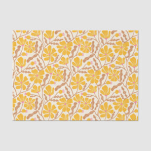 Gelbes Retro-Blumenmuster Seidenpapier