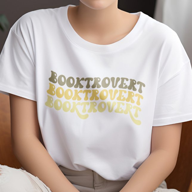 Gelbes Retro Buchtrovert, mehrfarbig, Buchübersich T-Shirt (Von Creator hochgeladen)