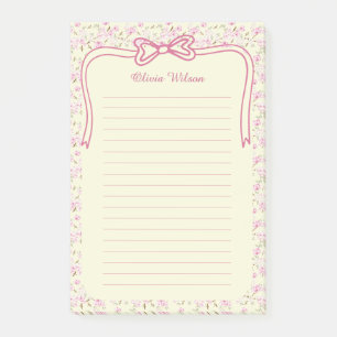 Gelbes Rosa Florales Coquette-Band mit individuell Post-it Klebezettel