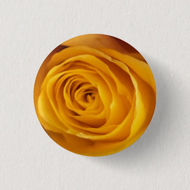 Gelbes Rosa Foto Button (Vorderseite)