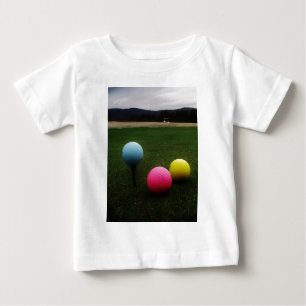 gelbes rosa und blau, Golfbälle Baby T-shirt