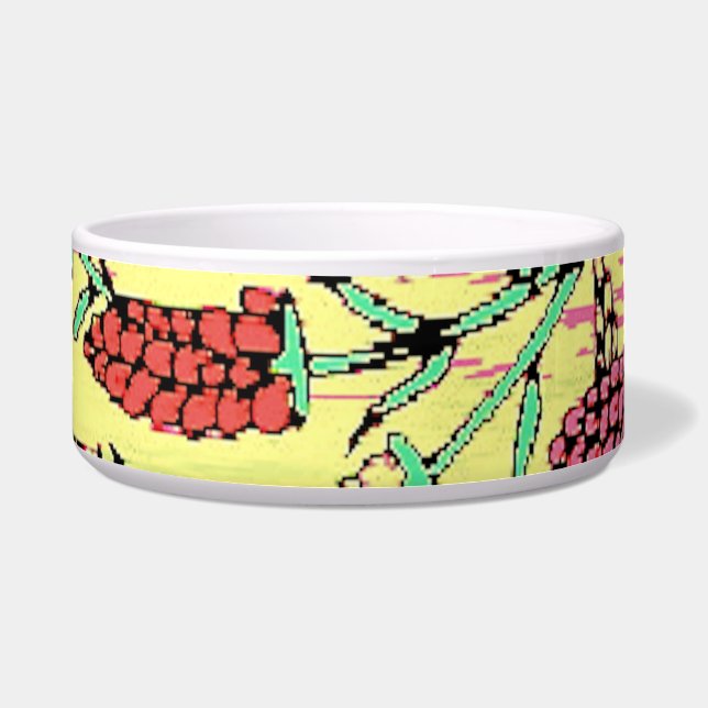 gelbes, rosa und rotes Muster Napf (Vorderseite)
