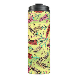 gelbes, rosa und rotes Muster Thermosbecher