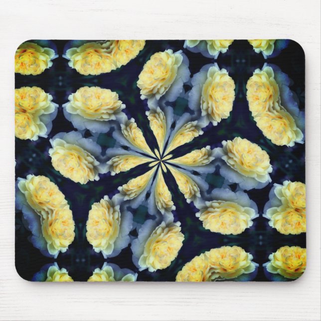 Gelbes Rose Abstrakte Blume Art Mousepad (Vorne)
