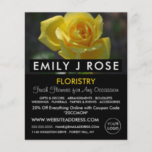 Gelbes Rose, floristrische Werbung Flyer