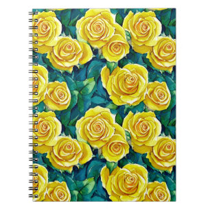 Gelbes Rose Muster Notizblock