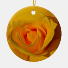 Gelbes Rose, orange Rose, romantische Rose Keramik Ornament