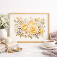 Gelbes Rosen-Blumen-Landhaus-Wohndesign