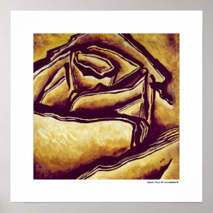 Gelbes Rosen-Labyrinth abstraktes Blumen-Plakat Poster