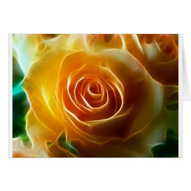 Gelbes Rosenblossom Fraktal Blume Kunst (Vorderseite (Horizontal))
