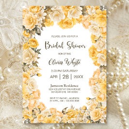 Gelbes Rosenblumenöl-Brautparty Einladung