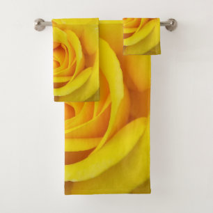 Gelbes Rosenblüten Badetuch Set