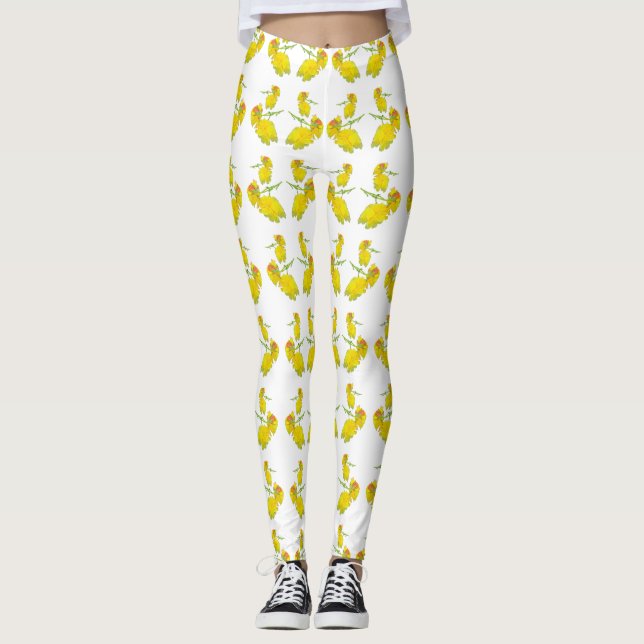 Gelbes Rosengewebe. Leggings (Vorderseite)