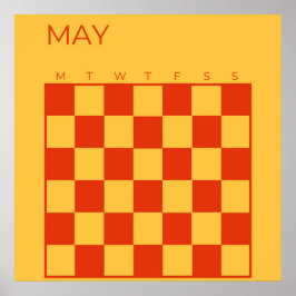 Gelbes Rot, nicht datiert, Kartelle Mai Monatskale Poster