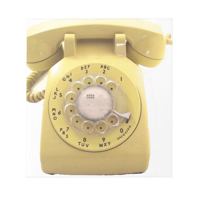 Gelbes Rotary-Telefon Notizblock (Vorderseite)